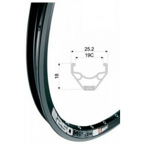 Обід Mach1 250 DISC 700C 28" 32 отв. чорн, AV, 520g Фото №1